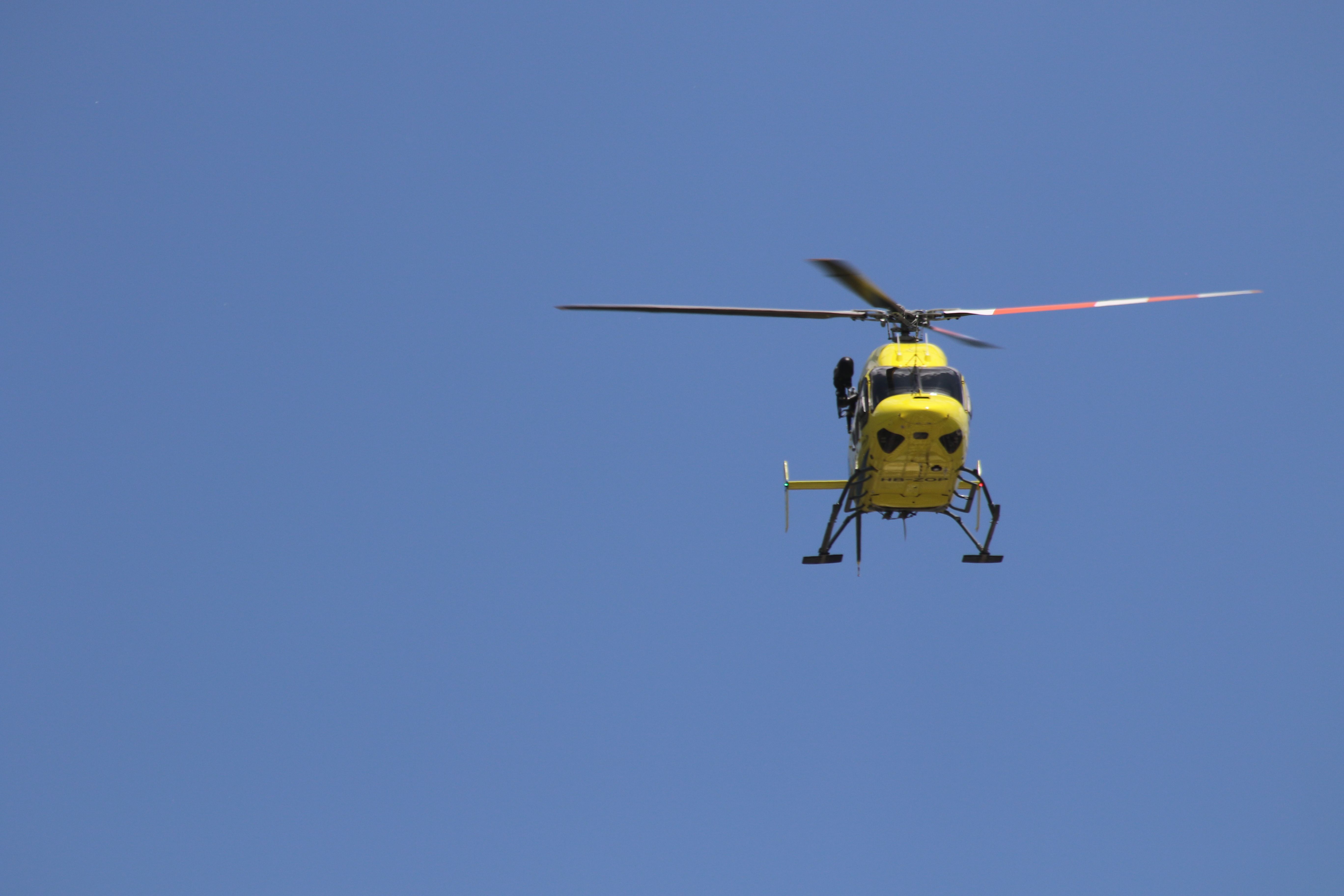 L'helicòpter, durant un servei.