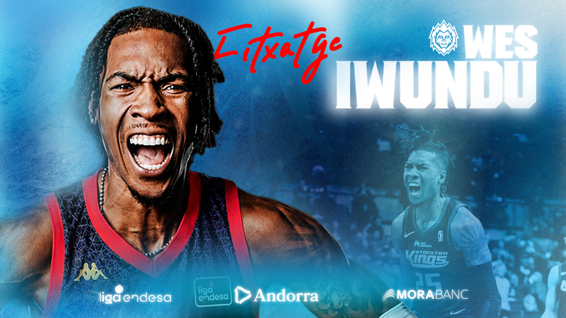 El cartell amb què el MoraBanc Andorra ha anunciat el fitxatge de Wes Iwundu. 