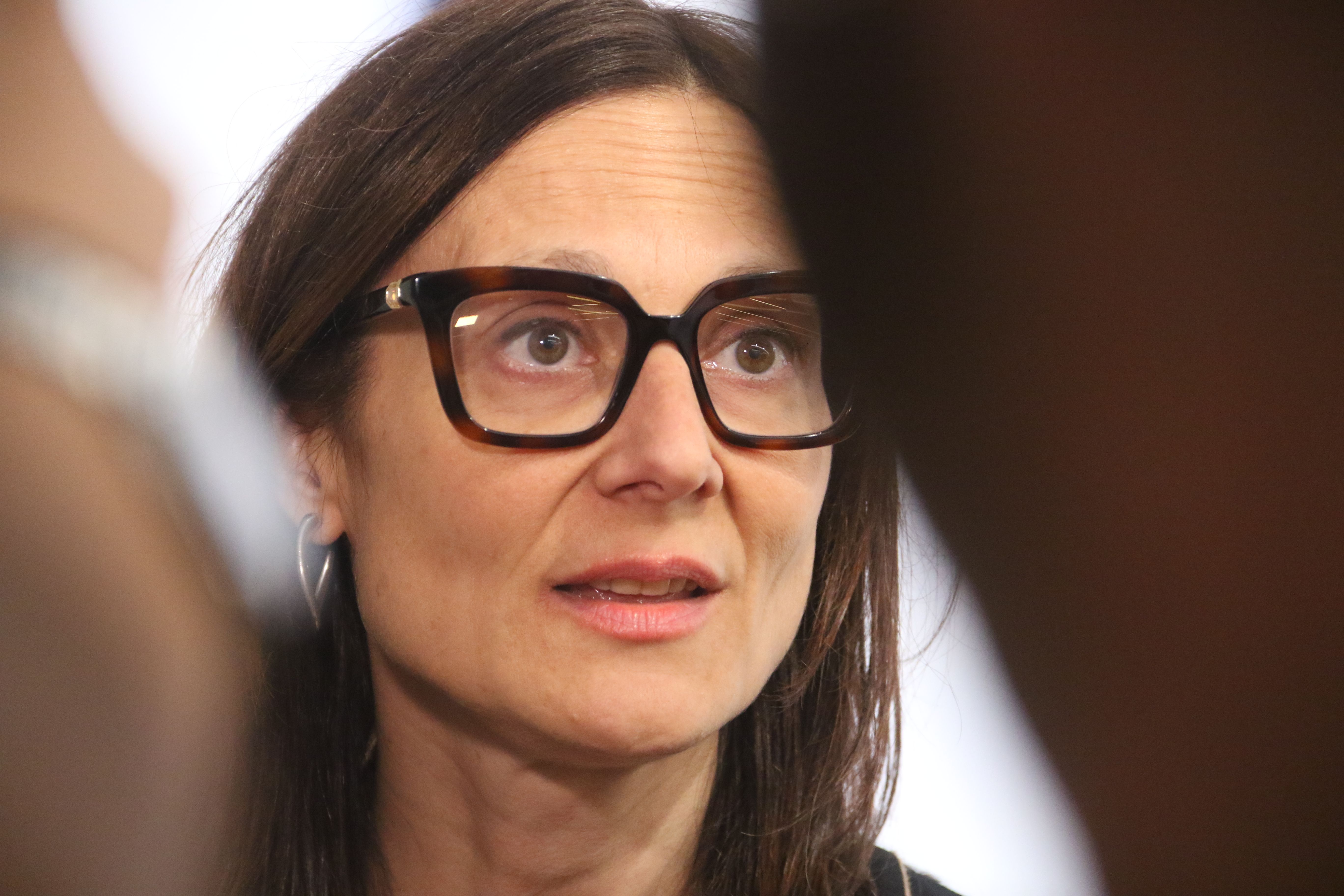 Ester Molné durant la compareixença d'aquest migdia.