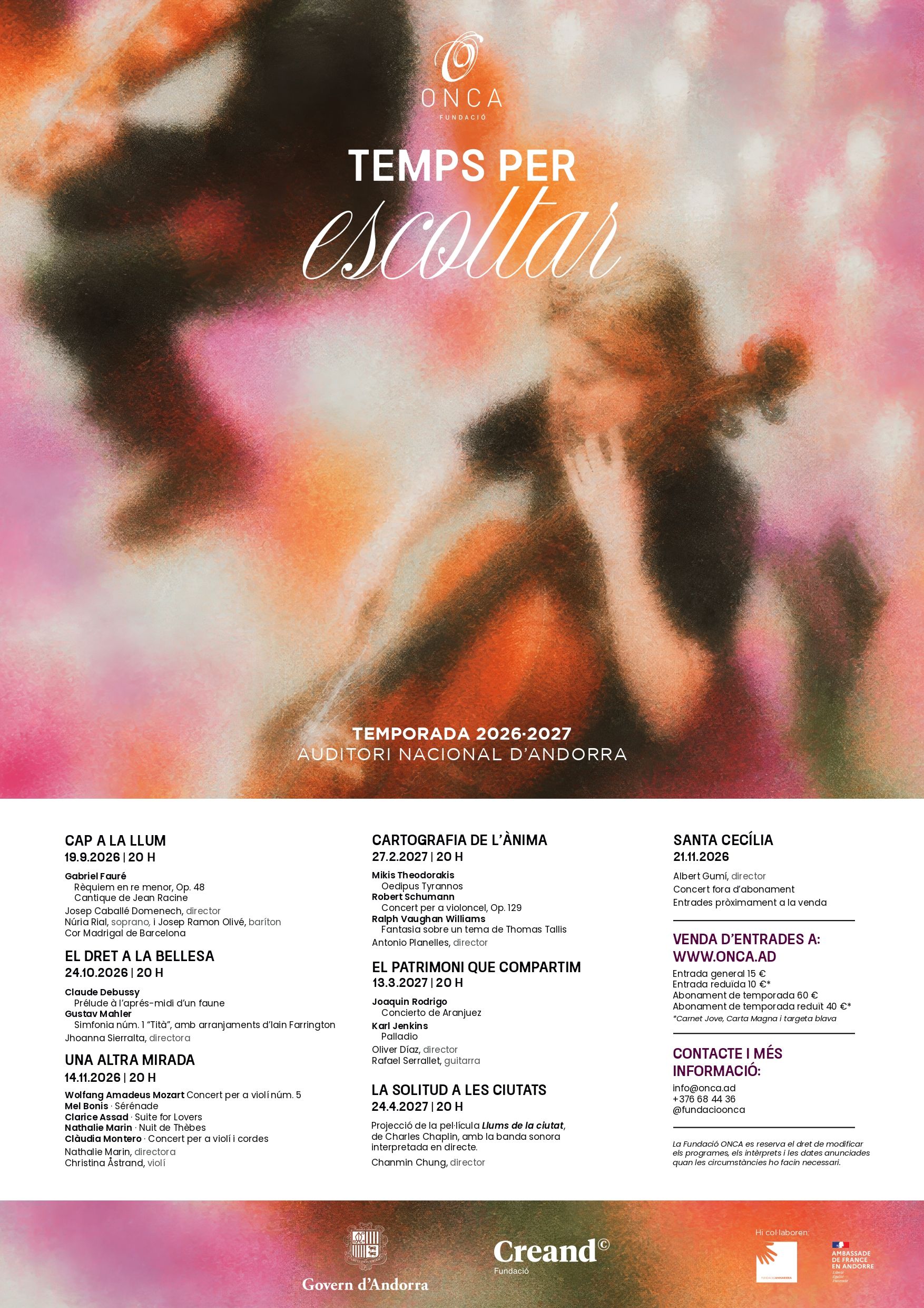 Cartell Temporada 2026 2027 La portaveu del Sindicat, Rebeca Bonache.