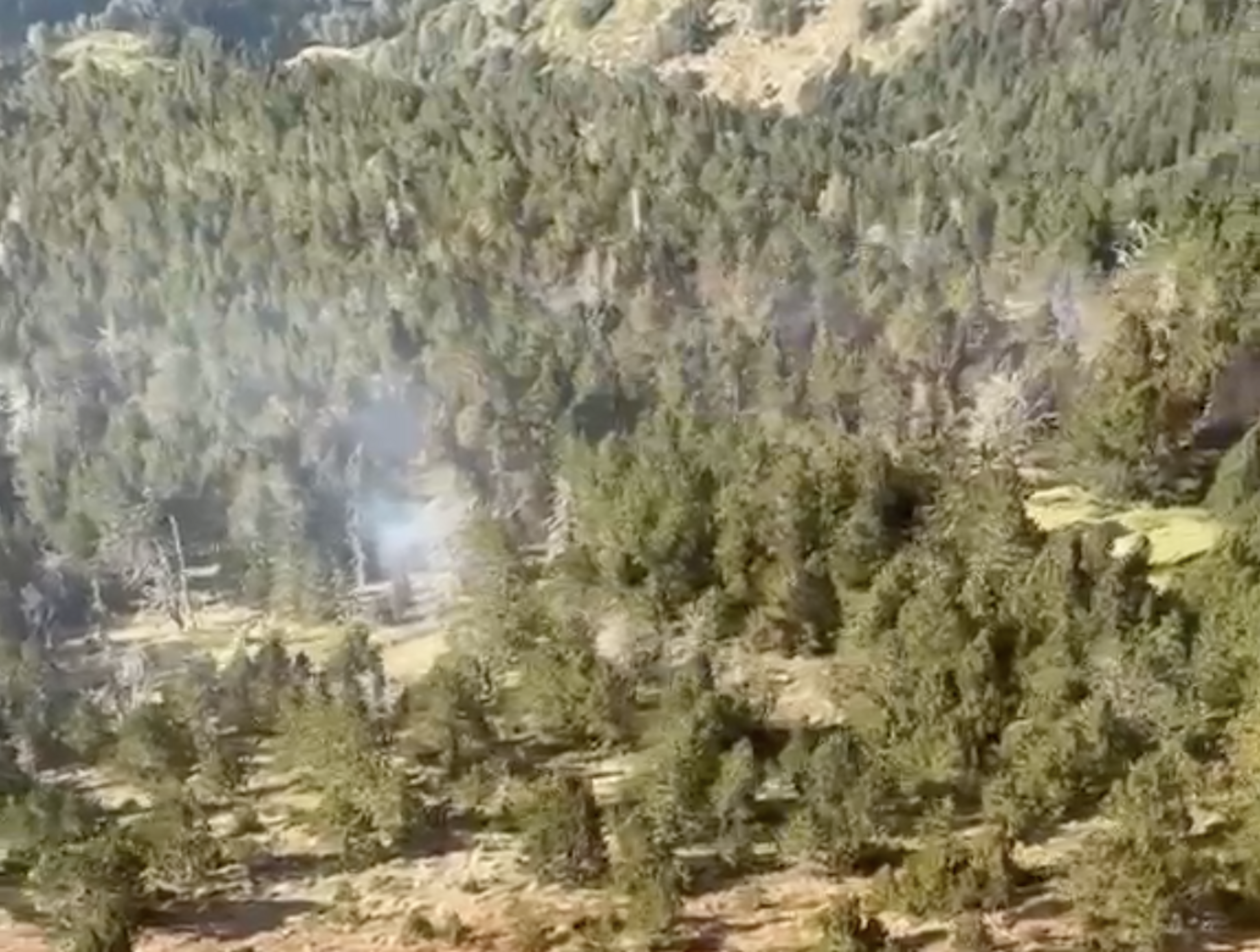 Imatges de la zona de l'incendi, aquest dijous, on encara es pot veure fum. Imatges de la zona de l'incendi, aquest dijous, on encara es pot veure fum.