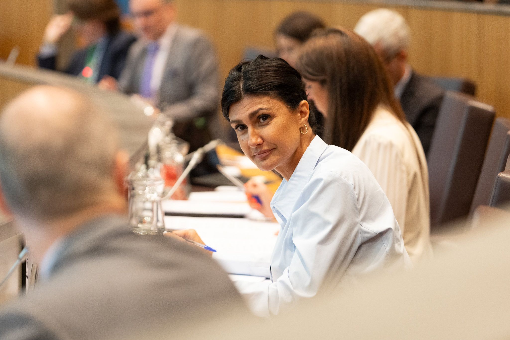 La líder d'Andorra Endavant, Carine Montaner, al Consell General.