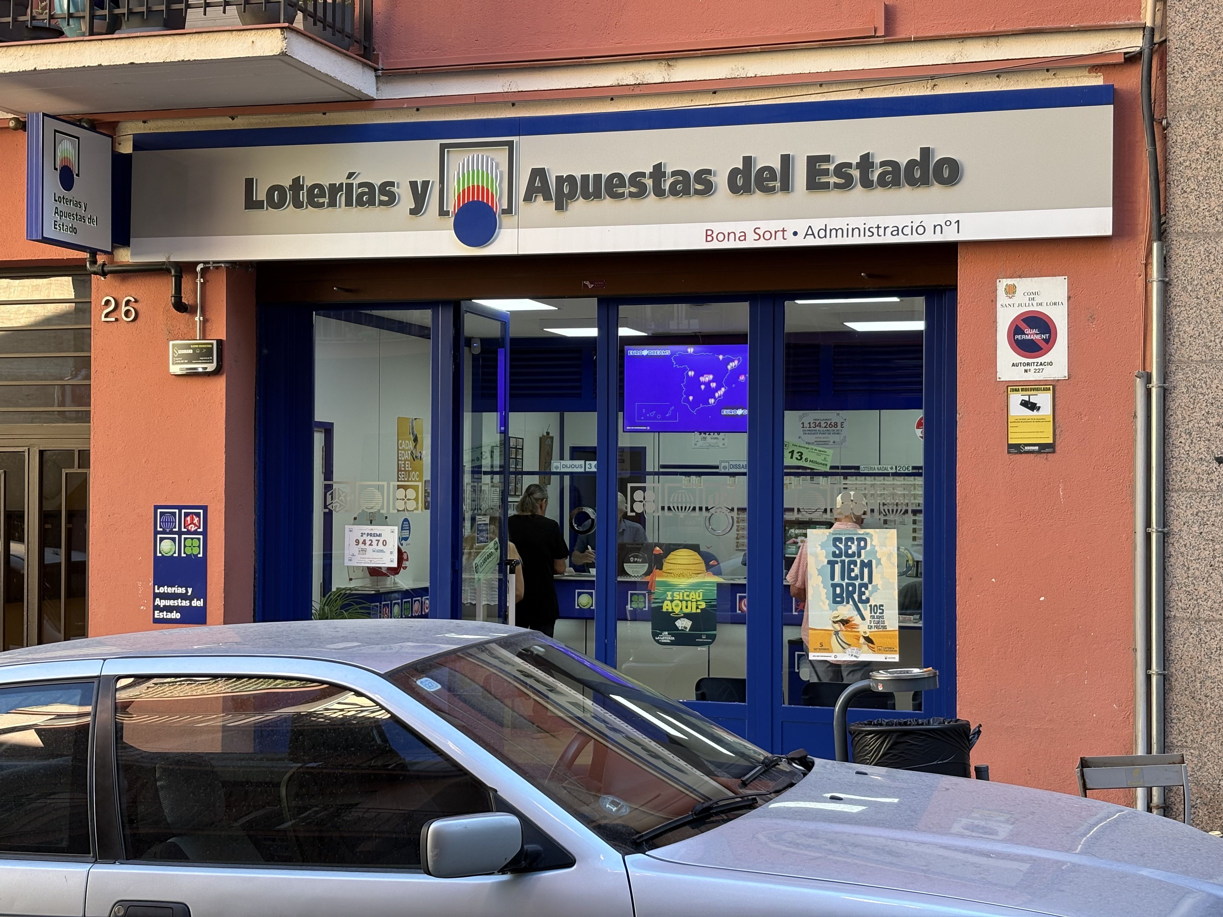 L'administració de loteria de Sant Julià, aquest matí. L'administració de loteria de Sant Julià, aquest matí.