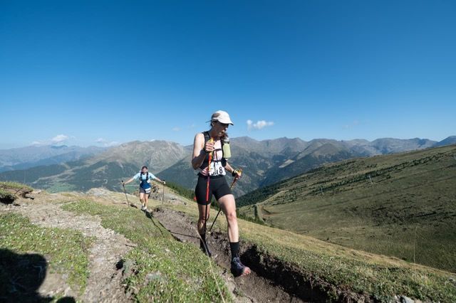 un moment de la Canillo Trail La portaveu del Sindicat, Rebeca Bonache.