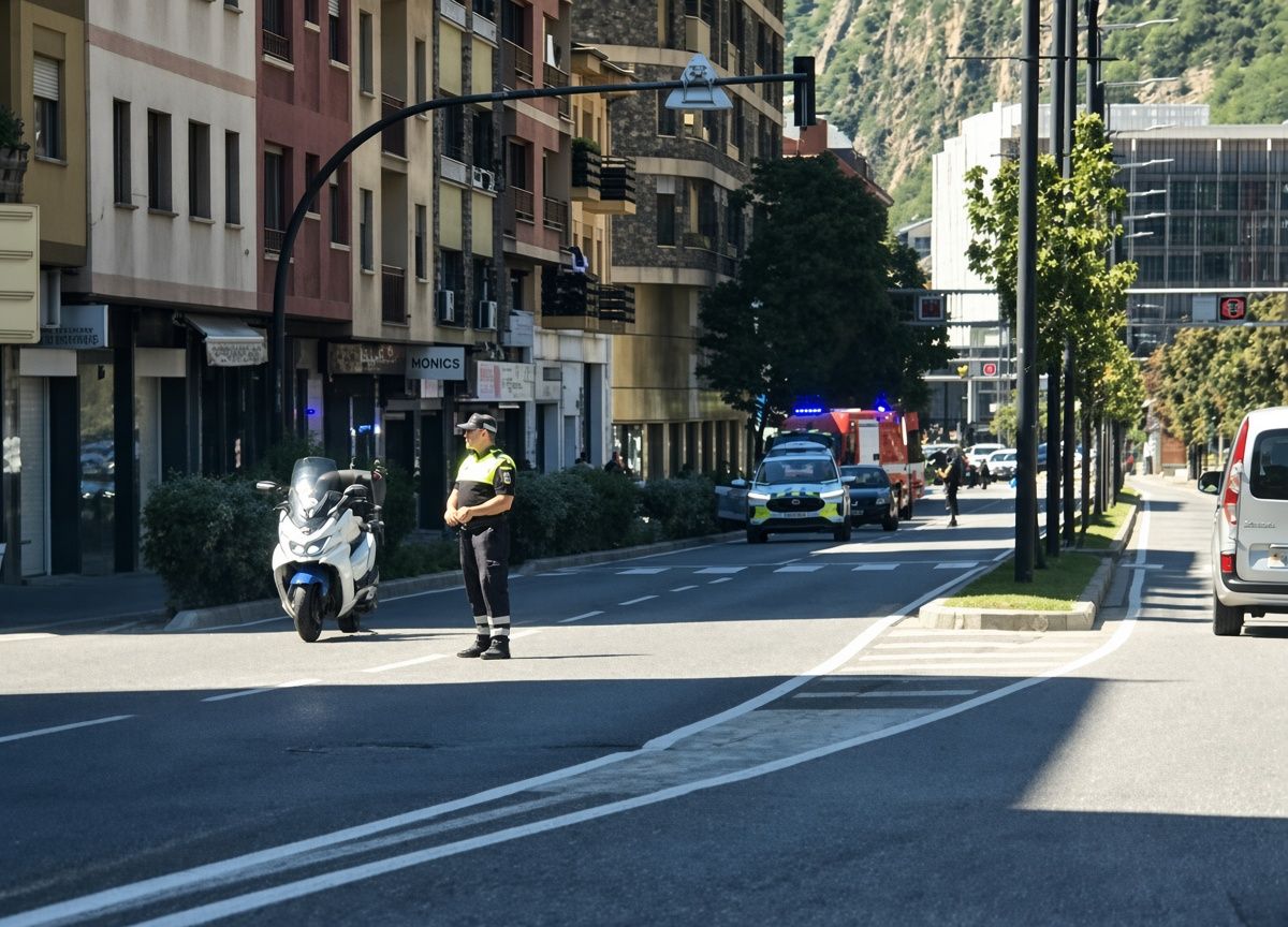 Els cossos d'emergència i seguretat actuant a l'avinguda Tarragona per l'accident. Els cossos d'emergència i seguretat actuant a l'avinguda Tarragona per l'accident.
