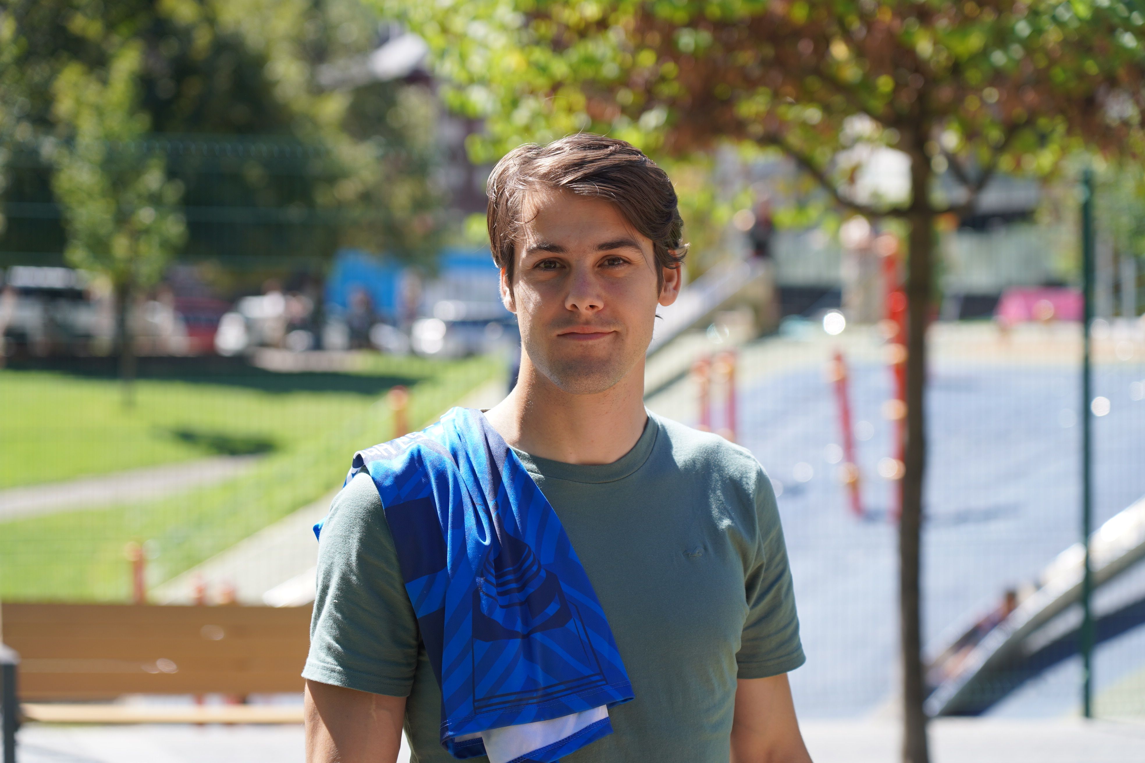 Javi Díaz, porter de l'Inter, als voltants de Prat del Roure, a Escaldes.