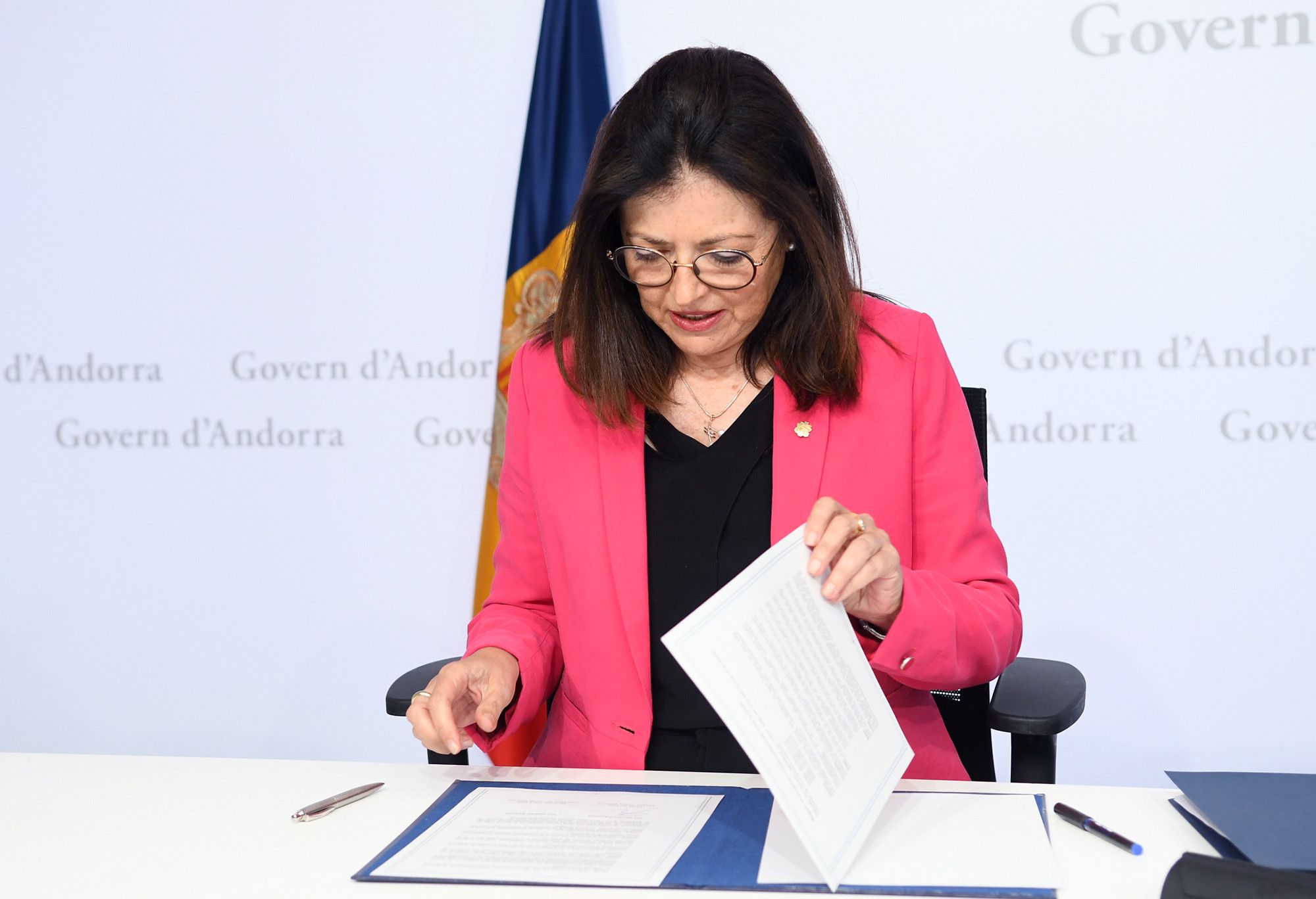 Imma Tor a la sala de premsa de Govern. Imma Tor a la sala de premsa de Govern.