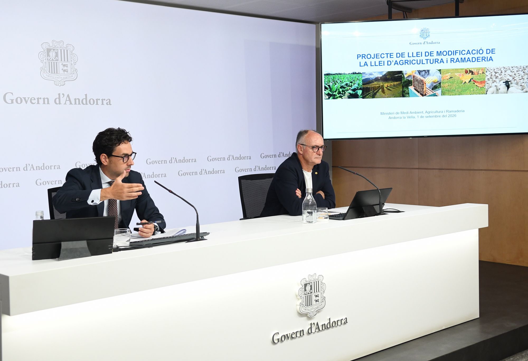 Guillem Casal i Josep Casals han presentat aquest dimarts la modificació de la Llei d'agricultura i ramaderia.