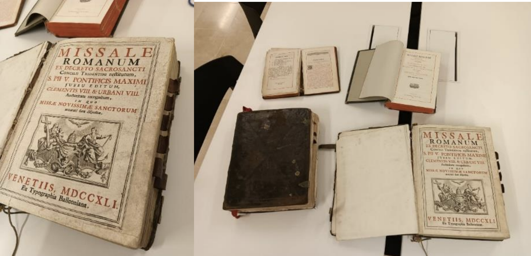 conjunt de llibres litúrgics. patrimoni cultural La portaveu del Sindicat, Rebeca Bonache.