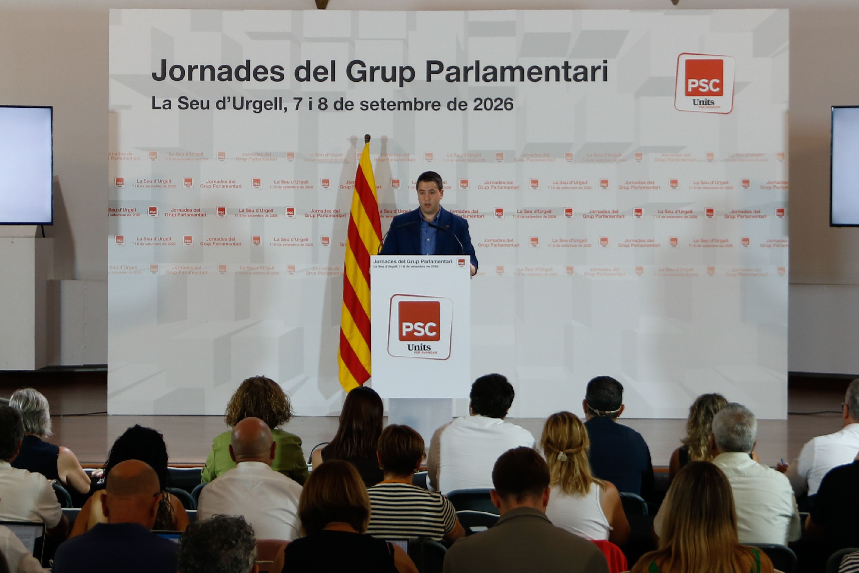 Joan Barrera, alcalde de la Seu, durant la seva intervenció. Joan Barrera, alcalde de la Seu, durant la seva intervenció.