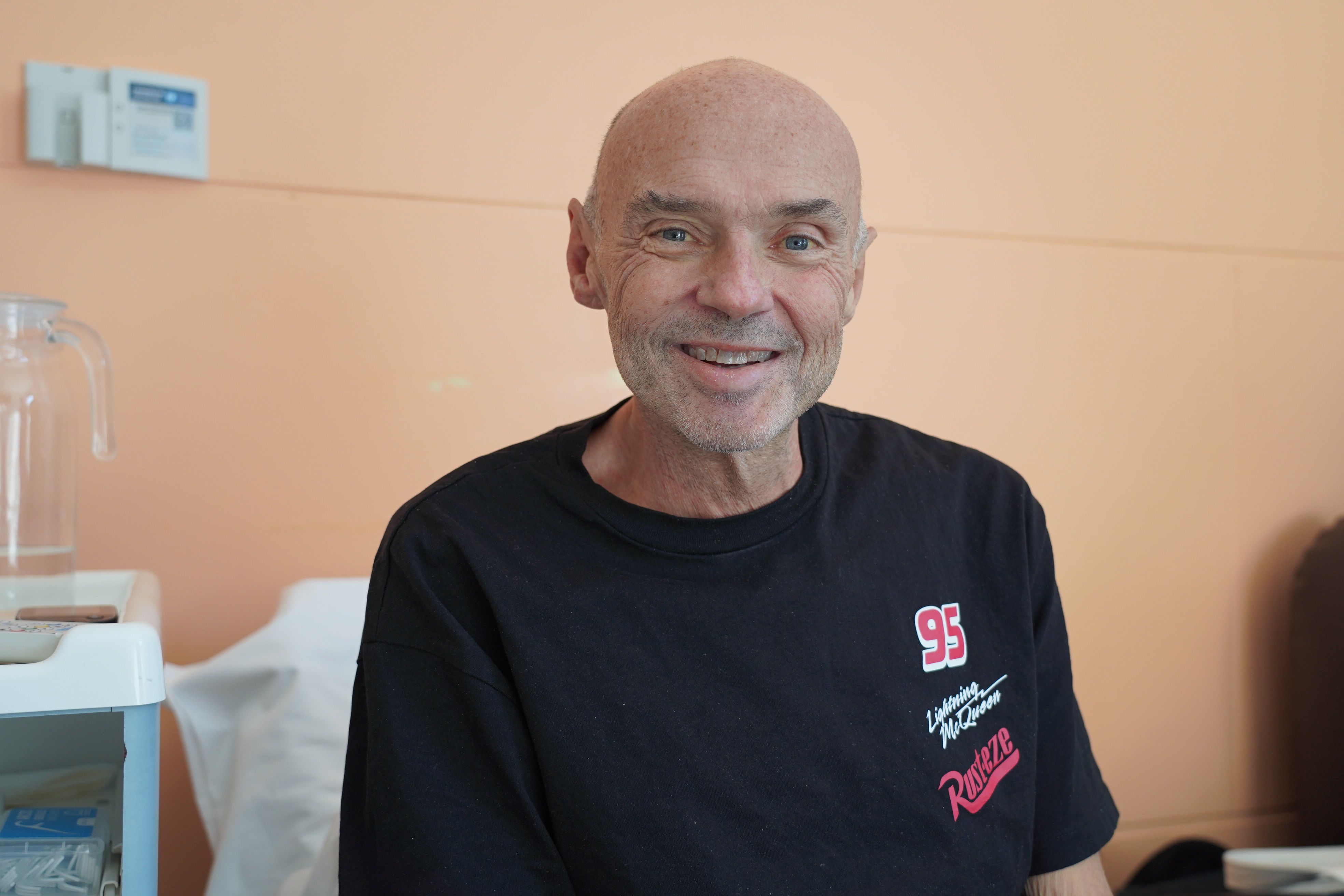 Gabriel Ubach, la setmana passada a l'habitació de l'hospital on estava ingressat.