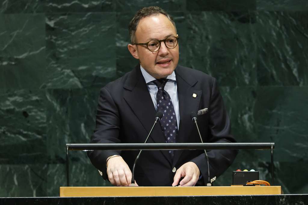 Espot intervenint a l'Assemblea General de l'ONU. La portaveu del Sindicat, Rebeca Bonache.