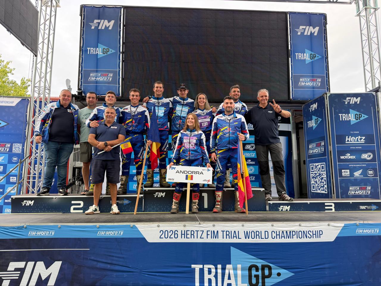 L'equip andorrà de trial, al complet durant la presentació del TrialGP de les Nacions. L'equip andorrà de trial, al complet durant la presentació del TrialGP de les Nacions.