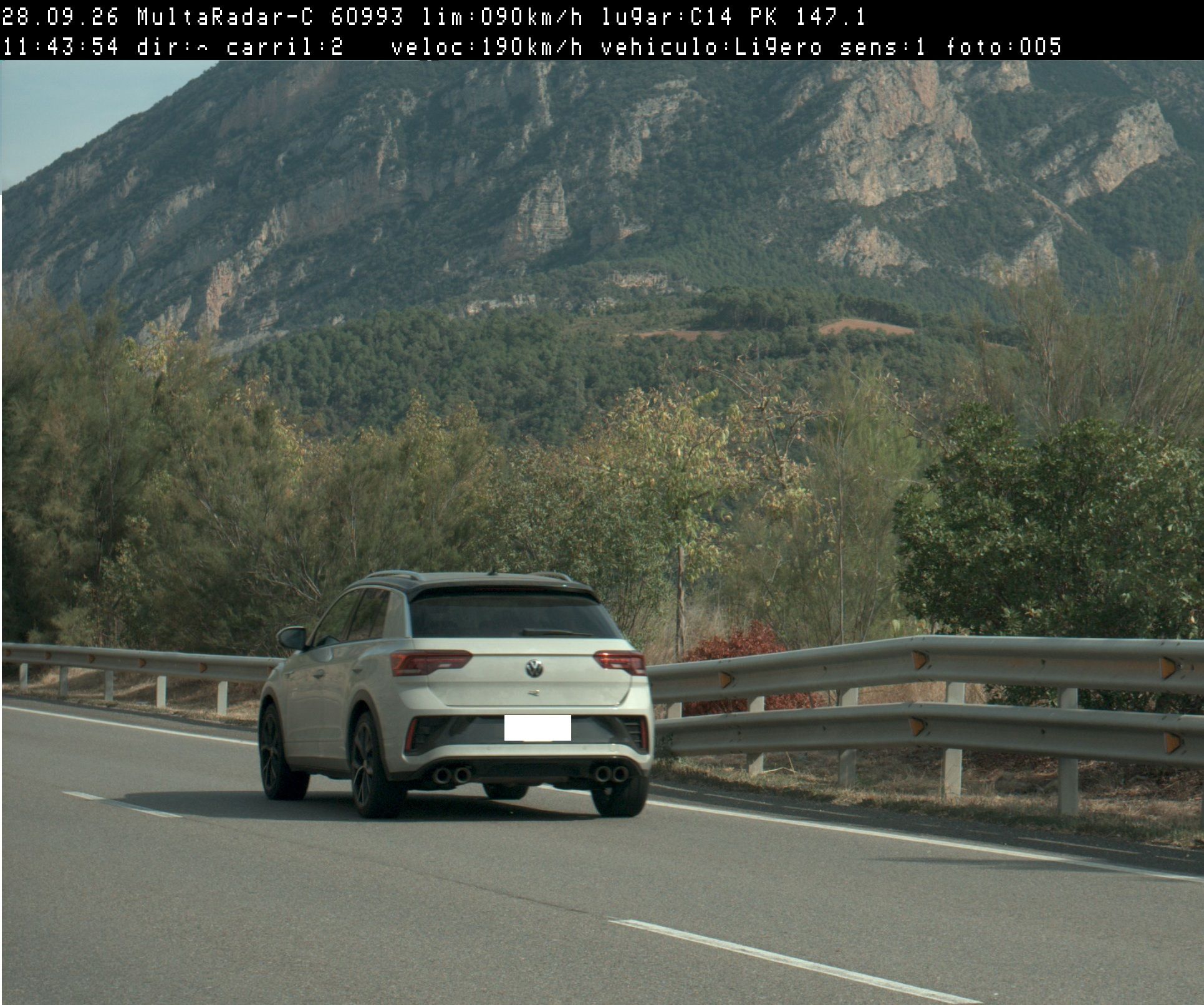 El vehicle interceptat pels mossos a 190 km/h a la C-14 a Peramola.