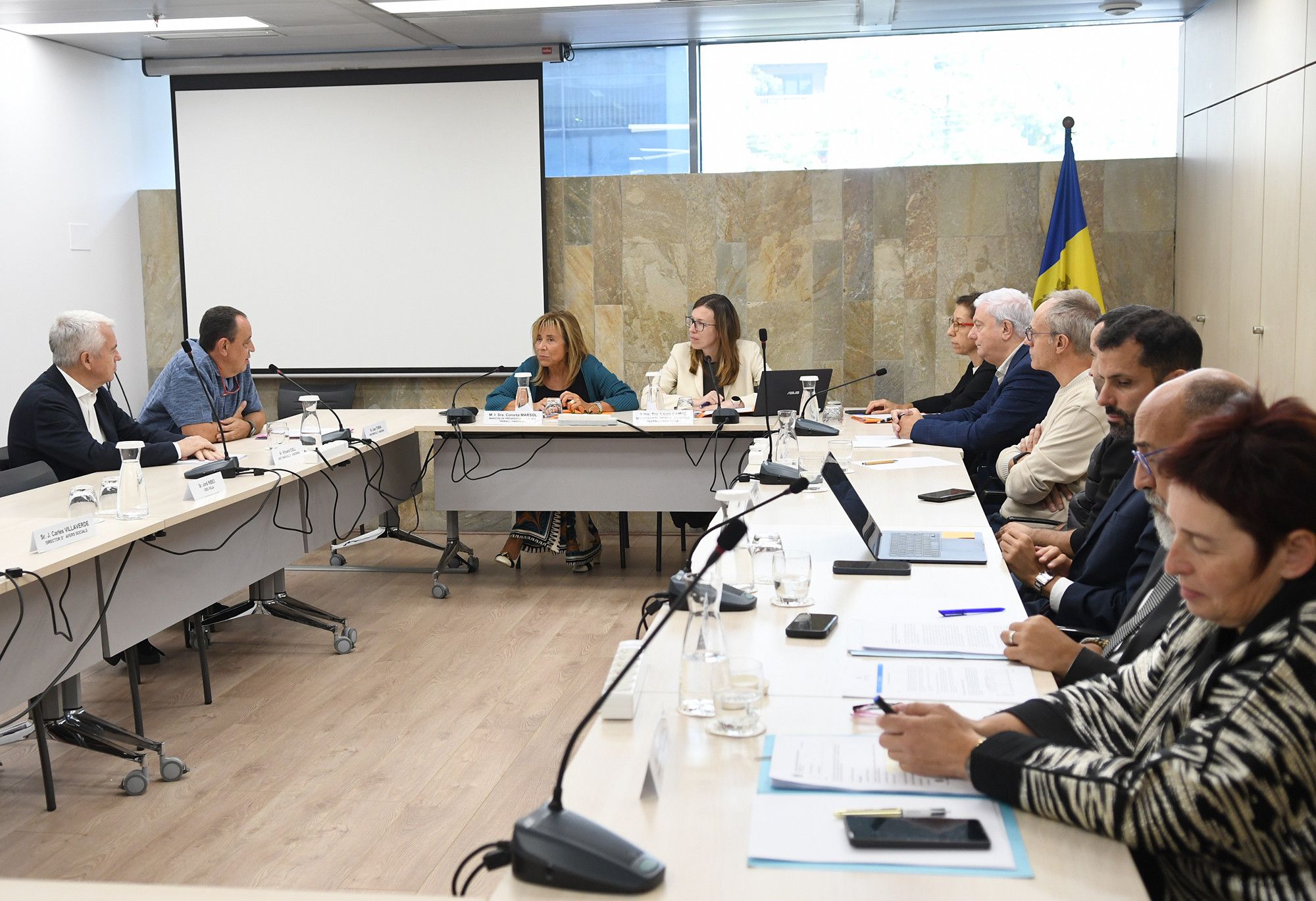 Reunió CES La portaveu del Sindicat, Rebeca Bonache.