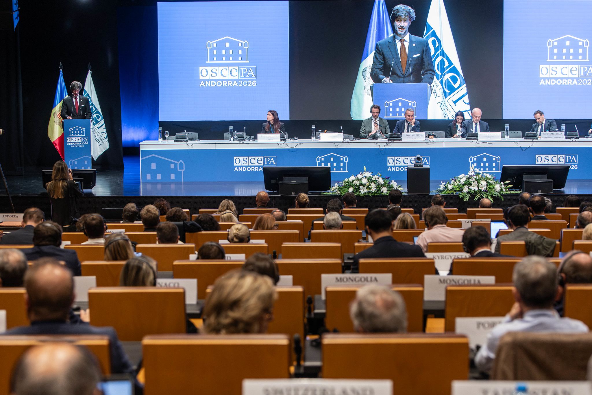 Ensenyat intervé en la sessió inaugural de la trobada de tardor de l'OSCEPA al Centre de Congressos d'Andorra la Vella.