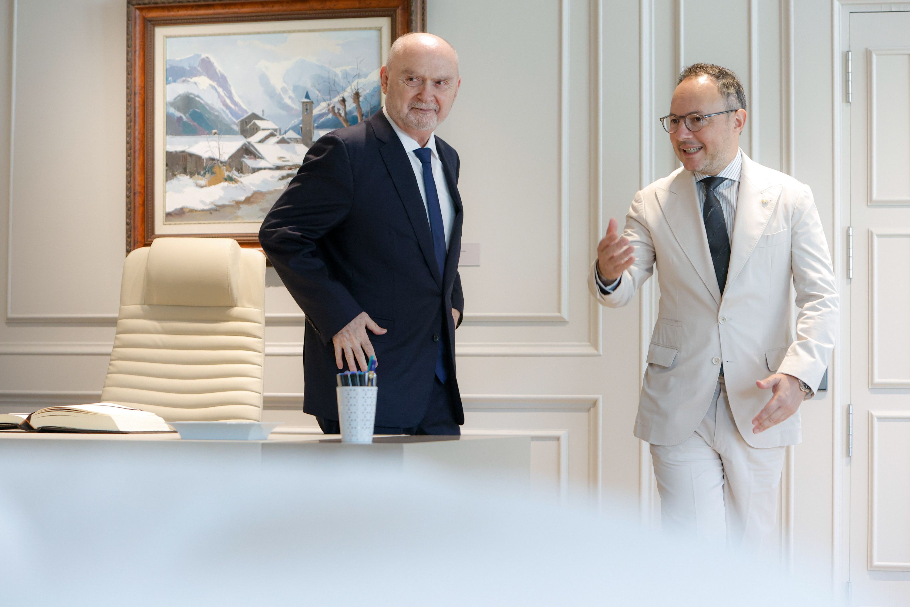 El secretari general de l'OSCE, Feridun Hadi Sinirlioğlu, i el cap de Govern, Xavier Espot.