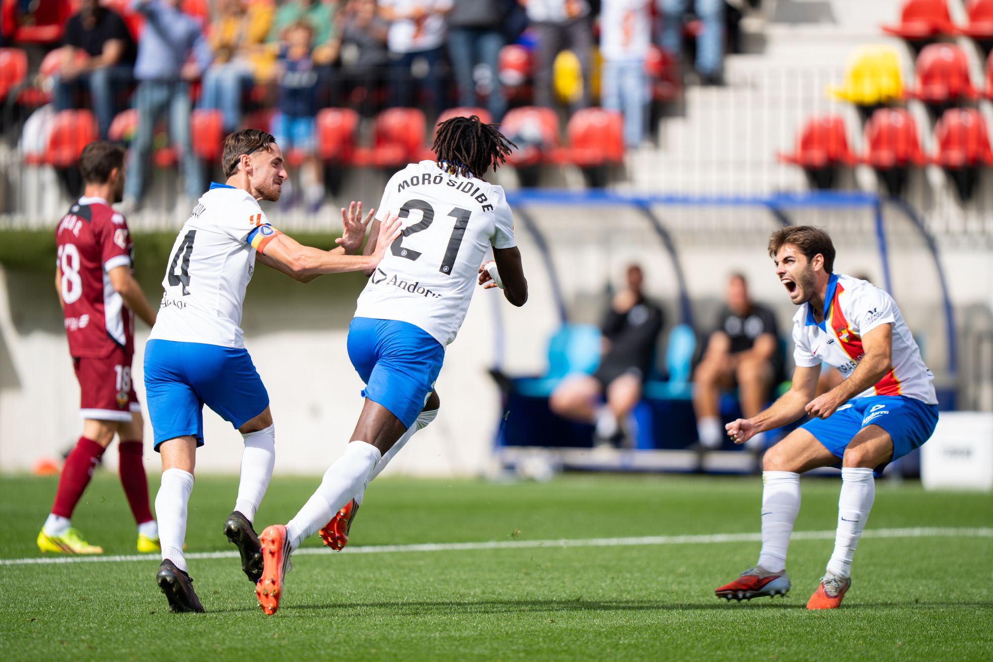 Sidibé ha anotat el primer gol de l'Andorra després que el VAR hagi anul·lat la diana d'Akman. Sidibé ha anotat el primer gol de l'Andorra després que el VAR hagi anul·lat la diana d'Akman.