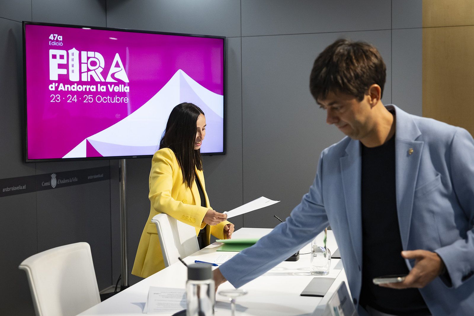 Els cònsols en la presentació de la Fira d'Andorra la Vella.