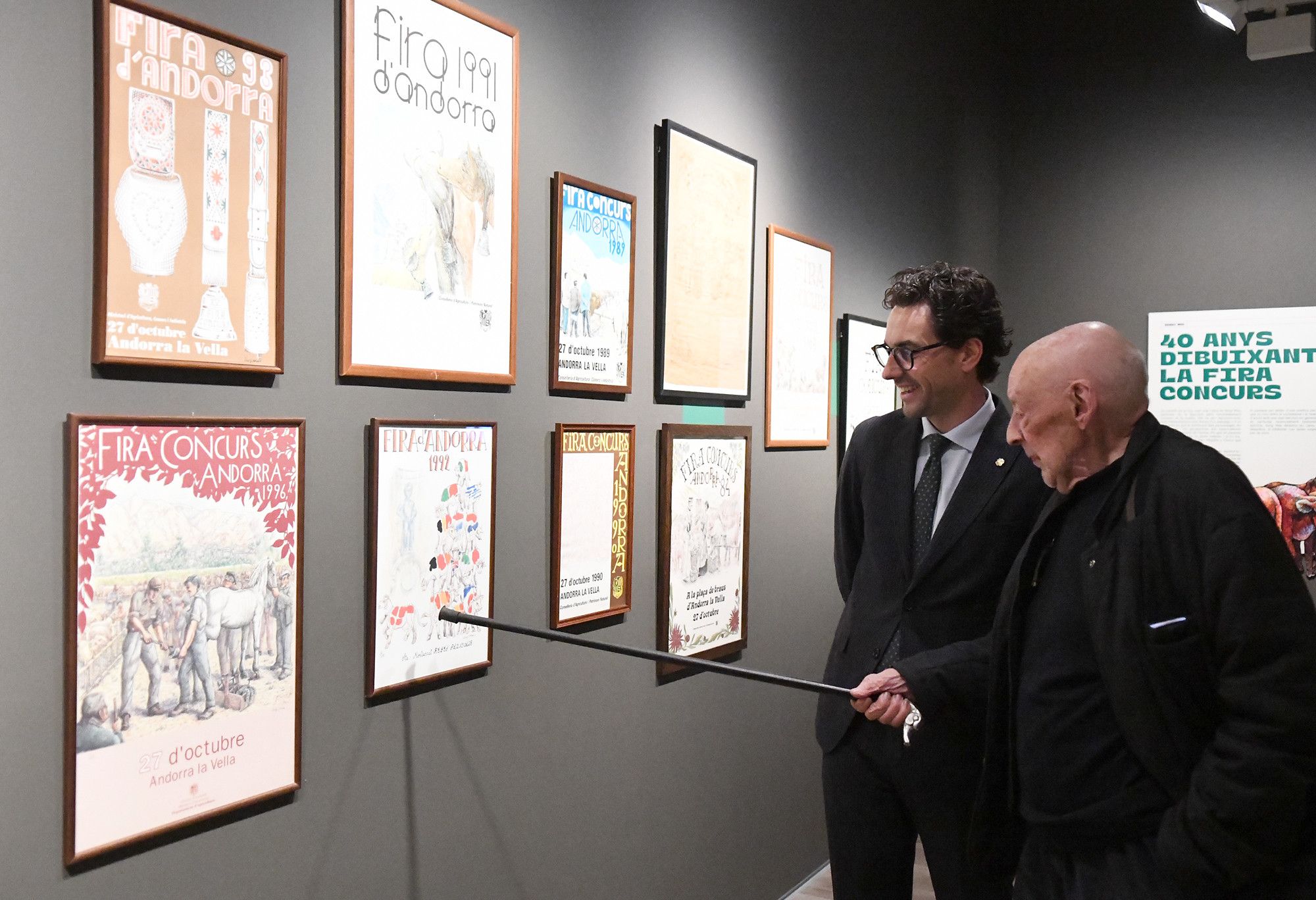 Casal i Arajol a l'exposició, aquesta tarda.