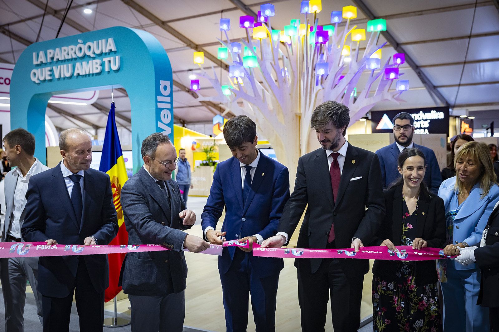 Les autoritats durant la inauguració de la Fira.