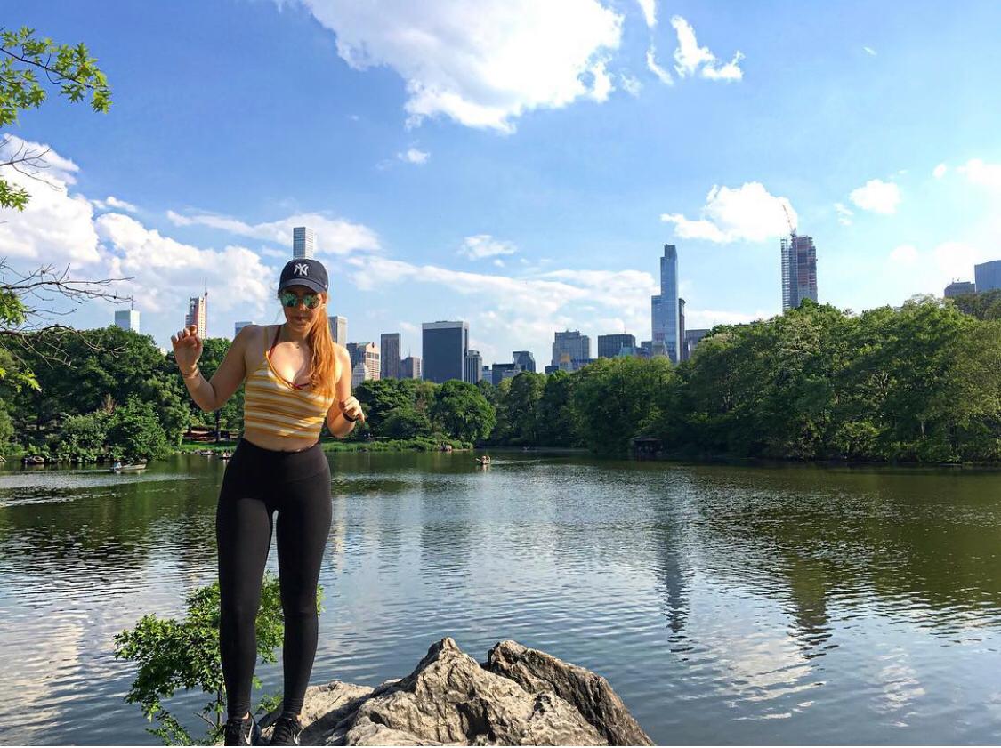 Ona Vicente, a Central Park, abans de l'esclat de la crisi del coronavirus.