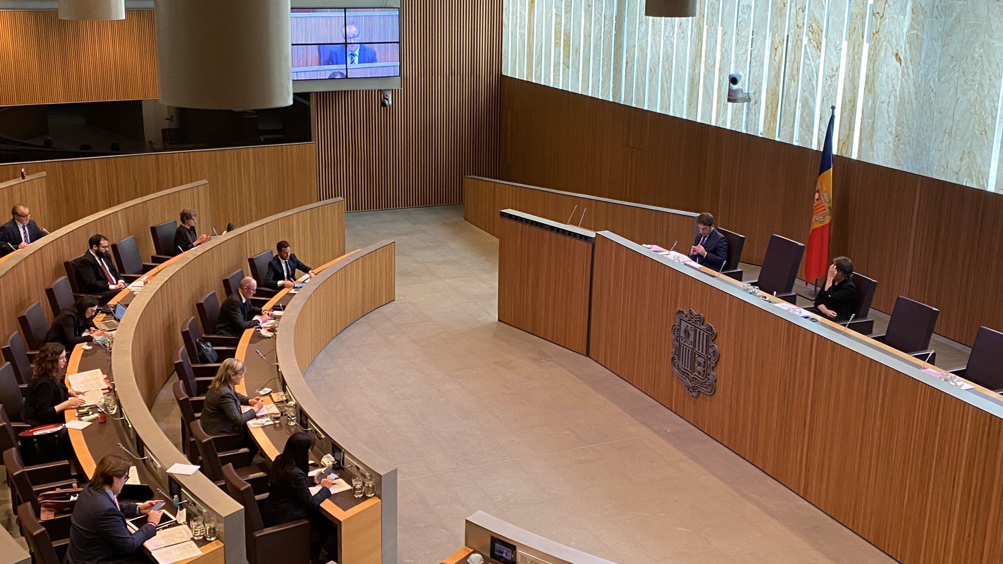 Un moment de la sessió parlamentària d'aquesta tarda. Un moment de la sessió parlamentària d'aquesta tarda.