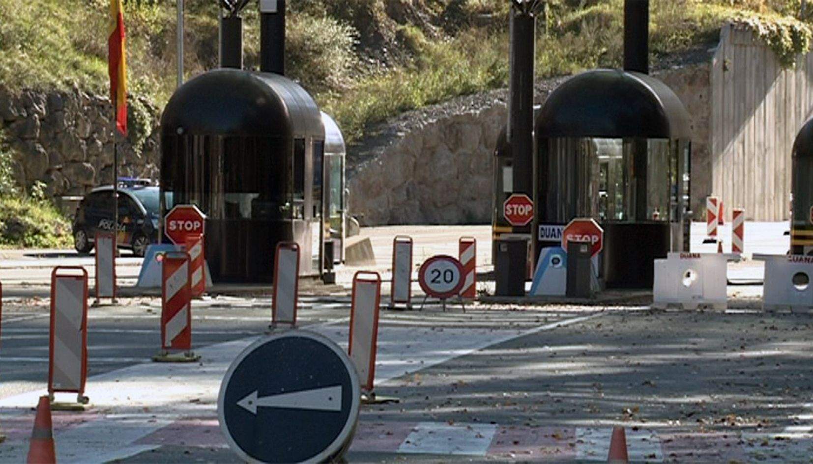 Una imatge del punt fronterer hispano-andorrà.