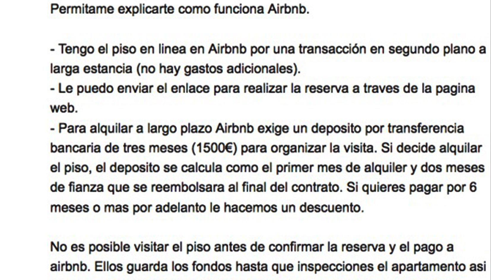 Reproducció d'un dels mails presumptament estafadors.
