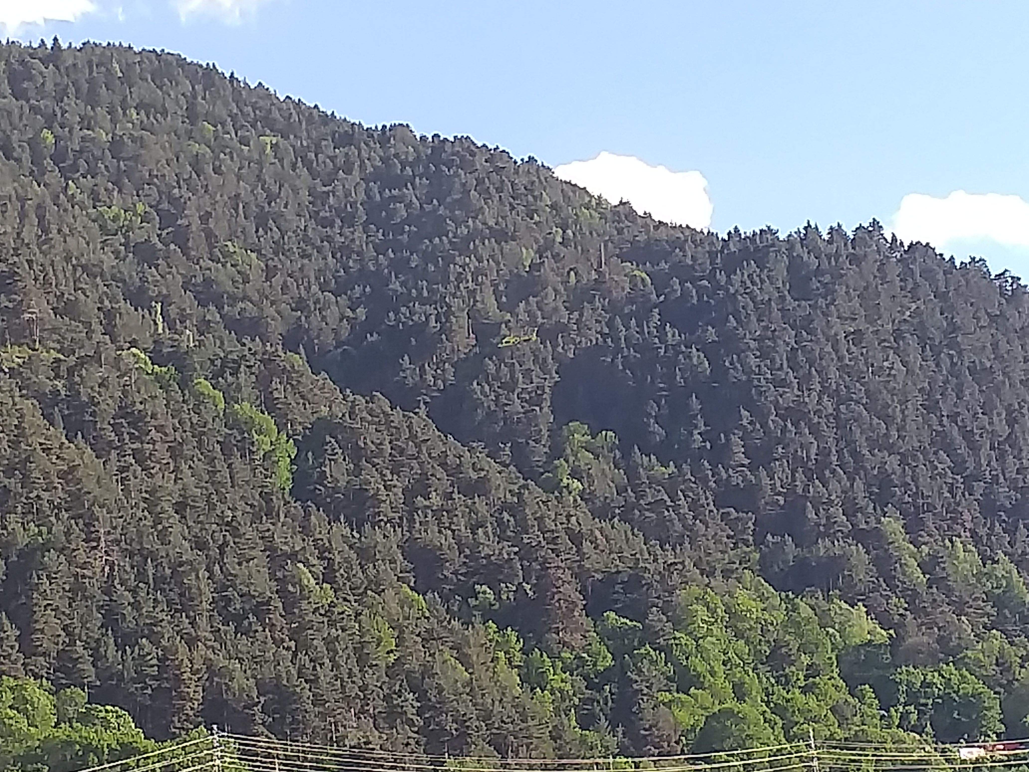L'helicòpter sobrevola el lloc on es trobava la dona.