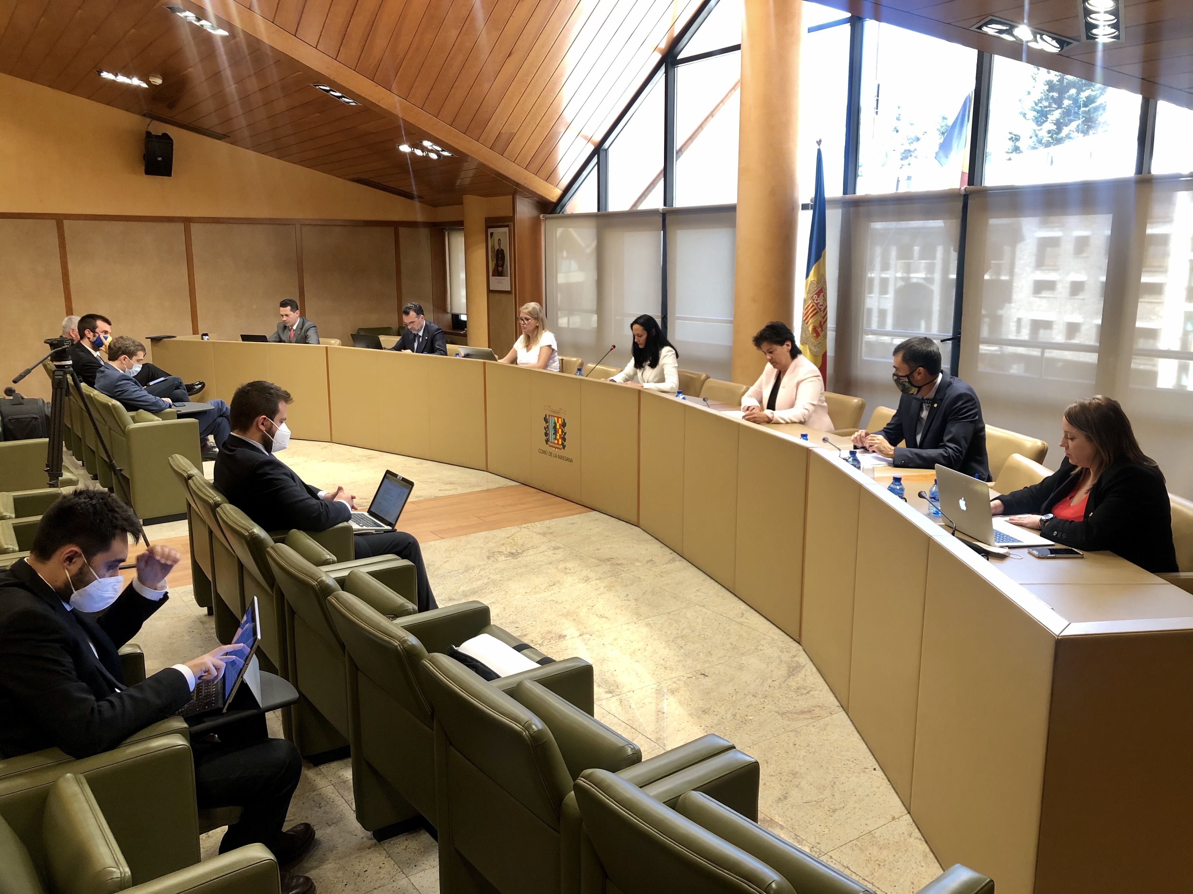 Un instant d'una sessió de comú celebrada a la Massana.