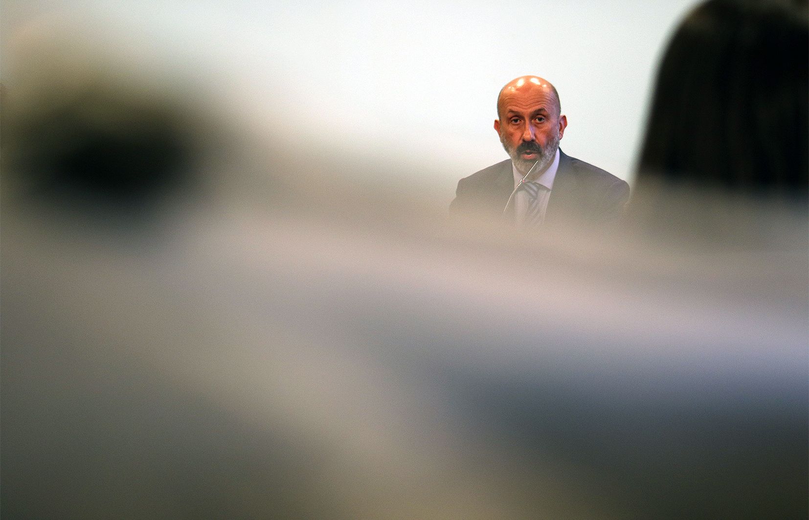 El ministre de Salut, Joan Martínez Benazet, durant una compareixença.