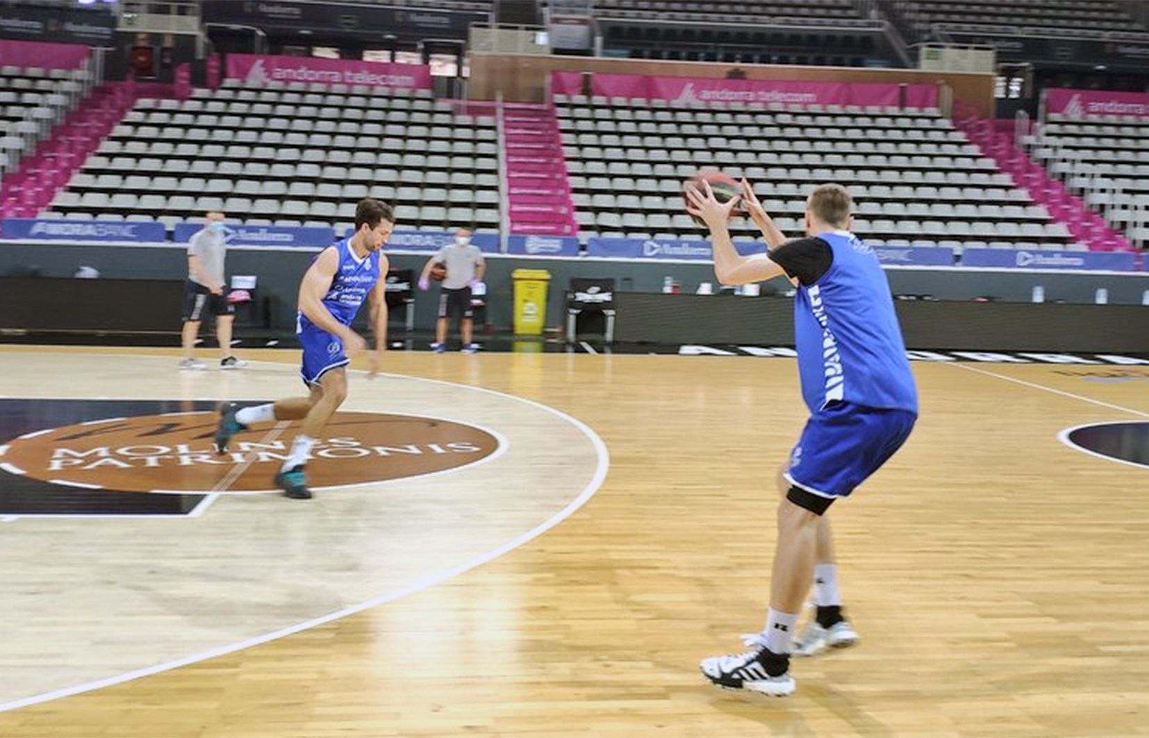 Una de les sessions d'entrenament en grup reduït.