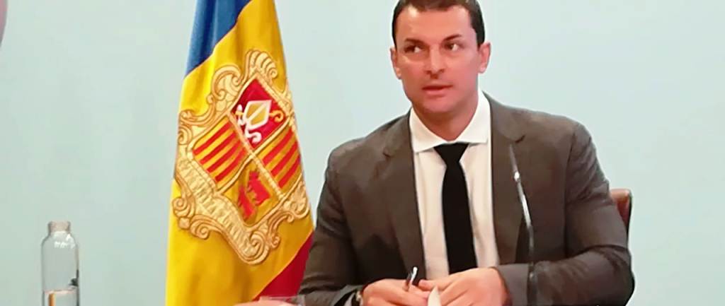 El ministre de Presidència, Economia i Empresa, Jordi Gallardo durant la roda de premsa d'aquest dimarts.