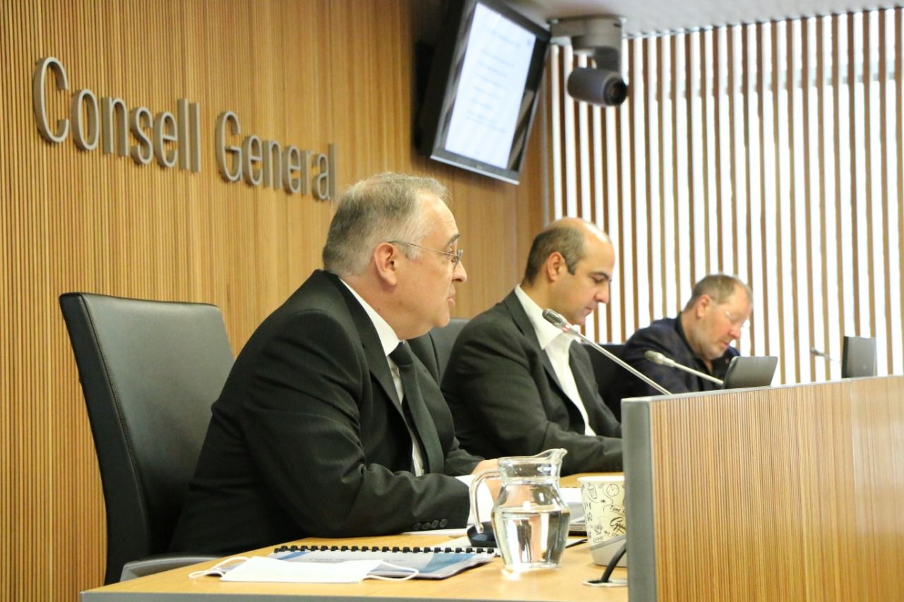 Un instant de la compareixença d'Albert Font.