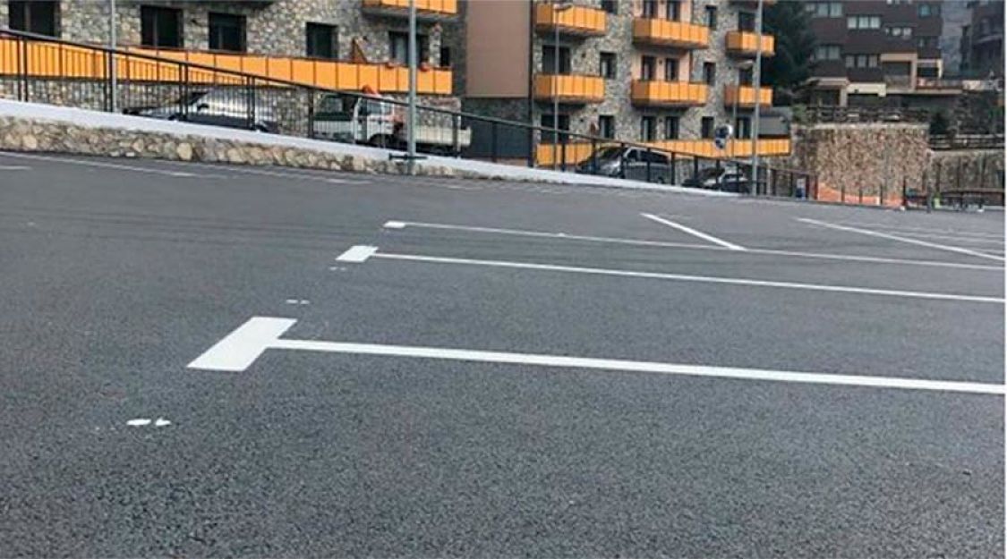 El nou aparcament d'Hort de Godí a Encamp.