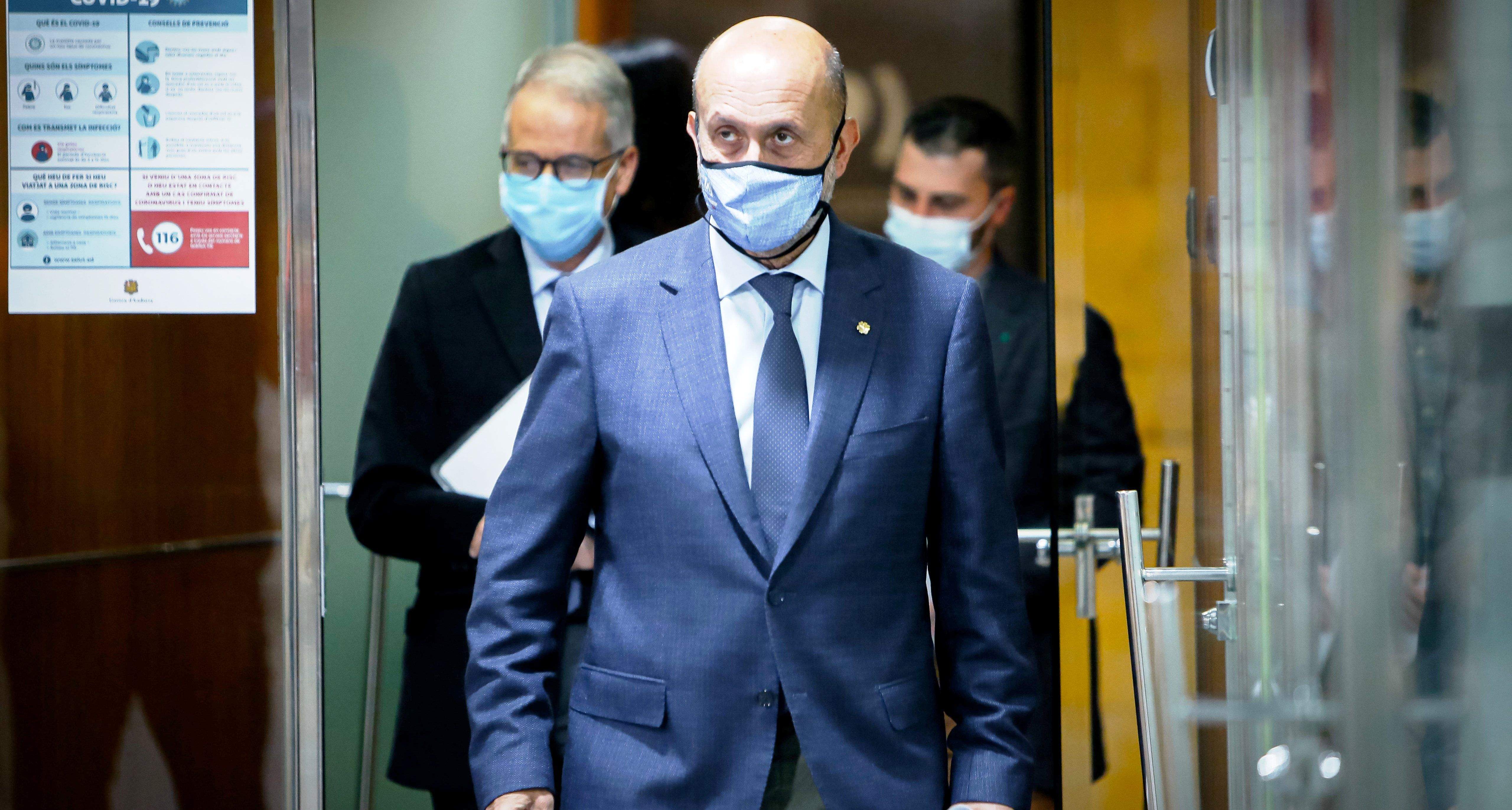 El ministre de Salut, Joan Martínez Benazet abans de la roda de premsa.