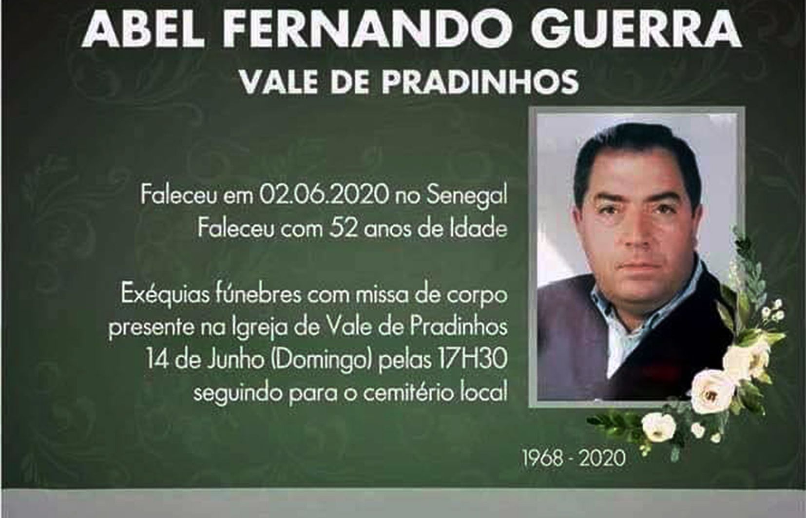 Esquela d'Abel Guerra.