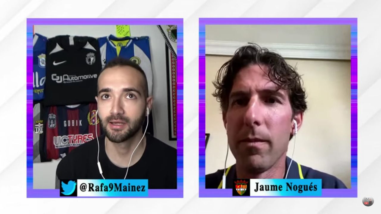 Un instant de l'entrevista a Jaume Nogués.