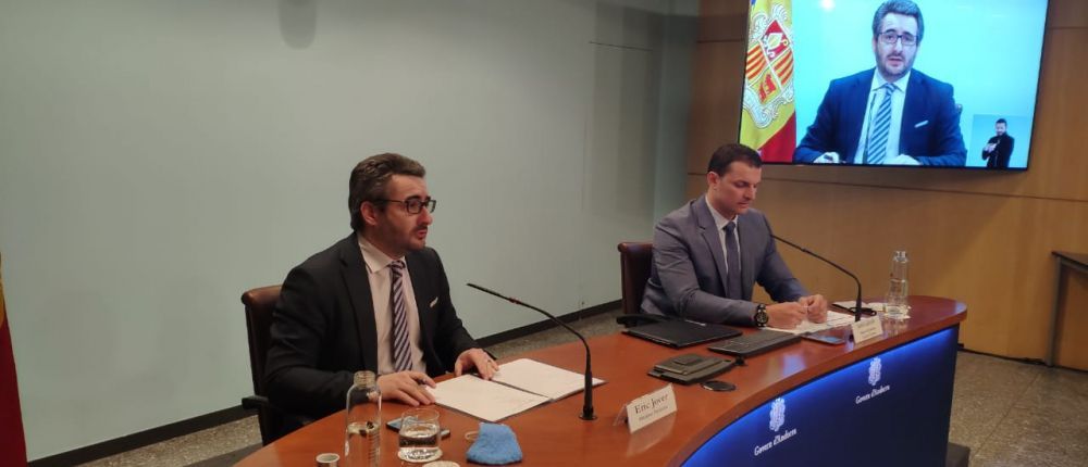 Els ministres Jover i Gallardo durant la roda de premsa d'aquest dimecres.