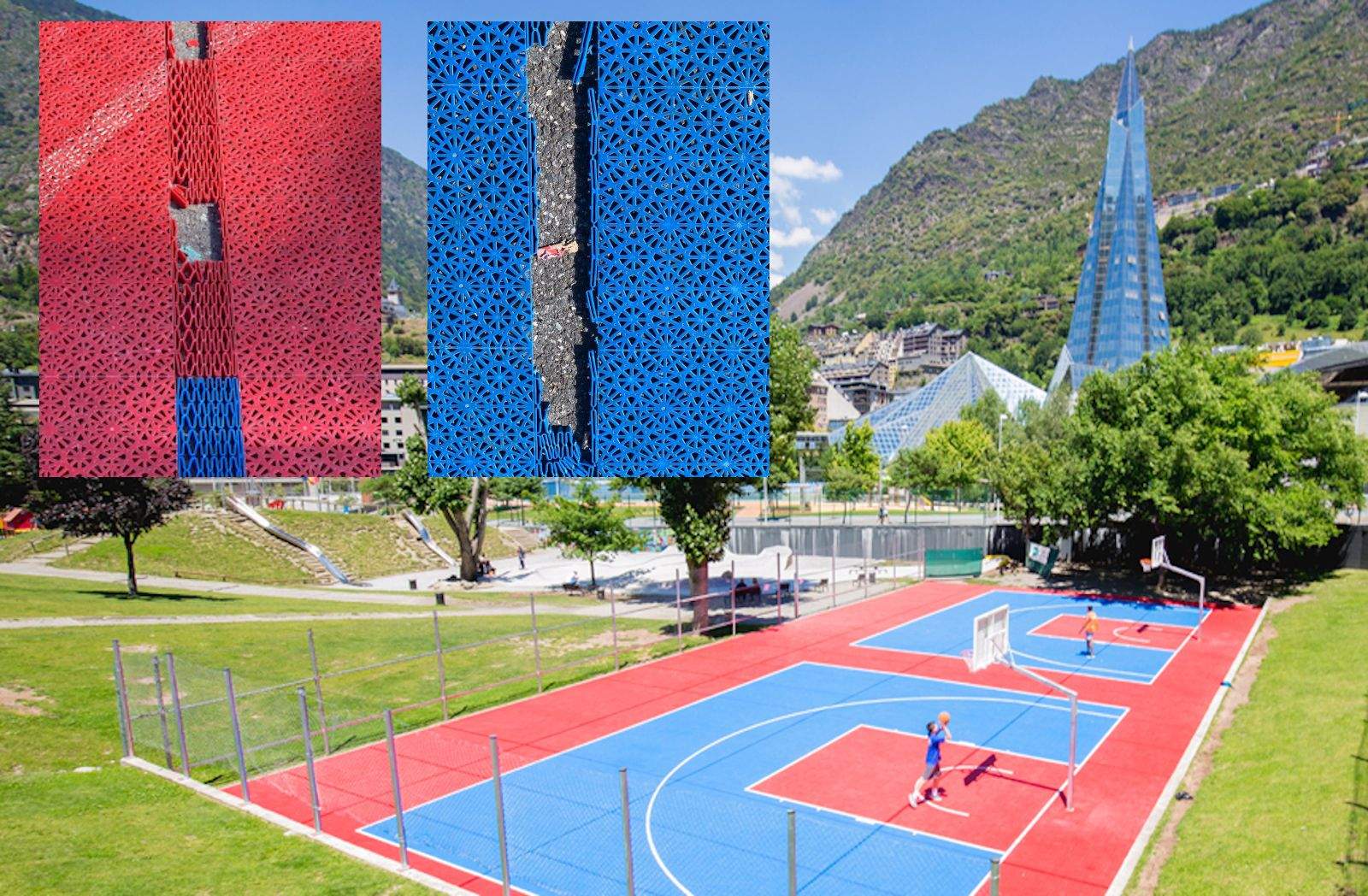 Els desperfectes patits durant Sant Joan per les pistes 3x3 d'Escaldes.