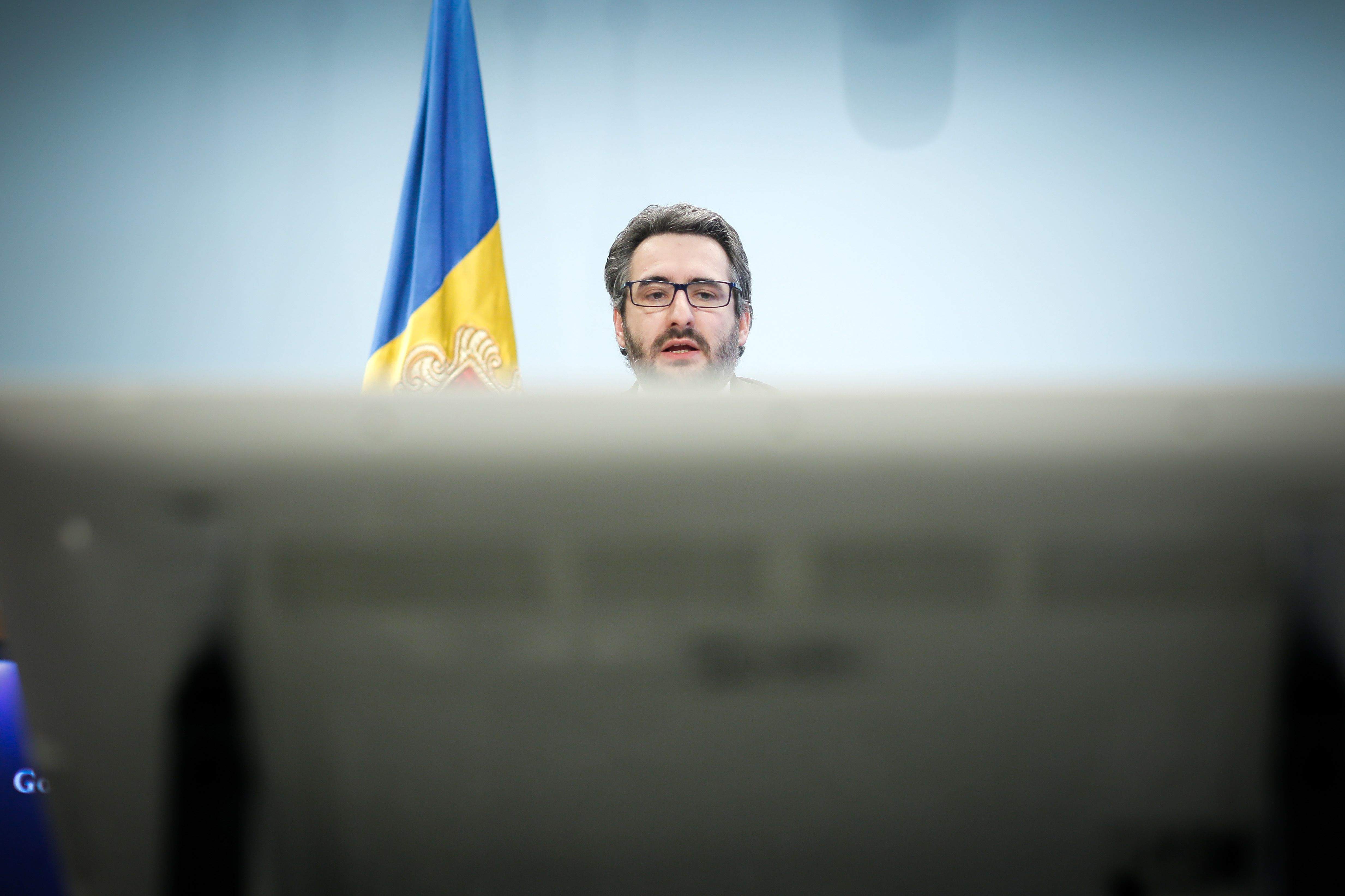 L'actual ministre de Finances, Eric Jover, en una compareixença. L'actual ministre de Finances, Eric Jover, en una compareixença.