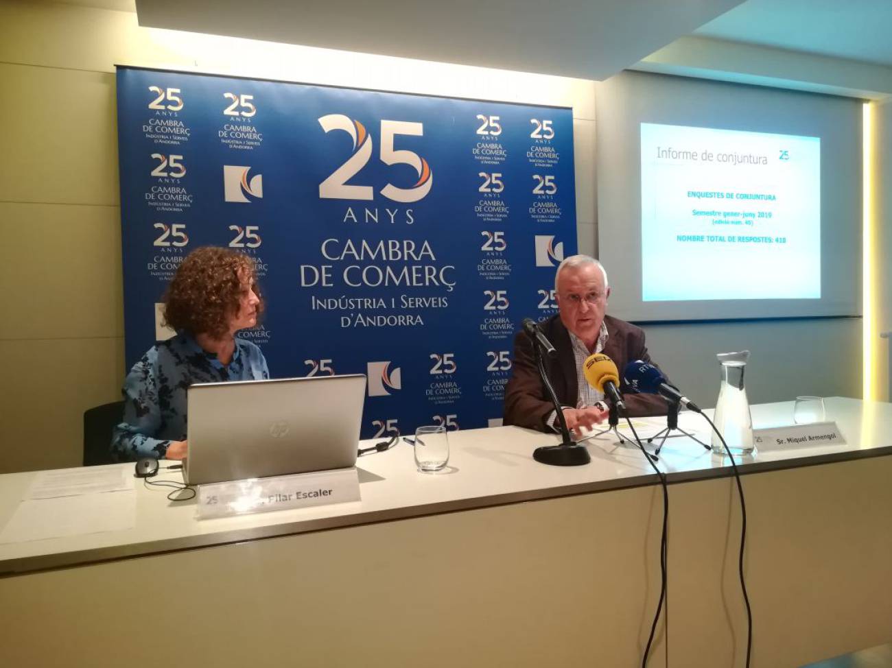 La directora i el president de la Cambra, Pilar Escaler i Miquel Armengol.