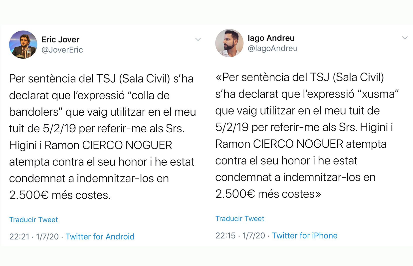 Les piulades per complir la condemna.