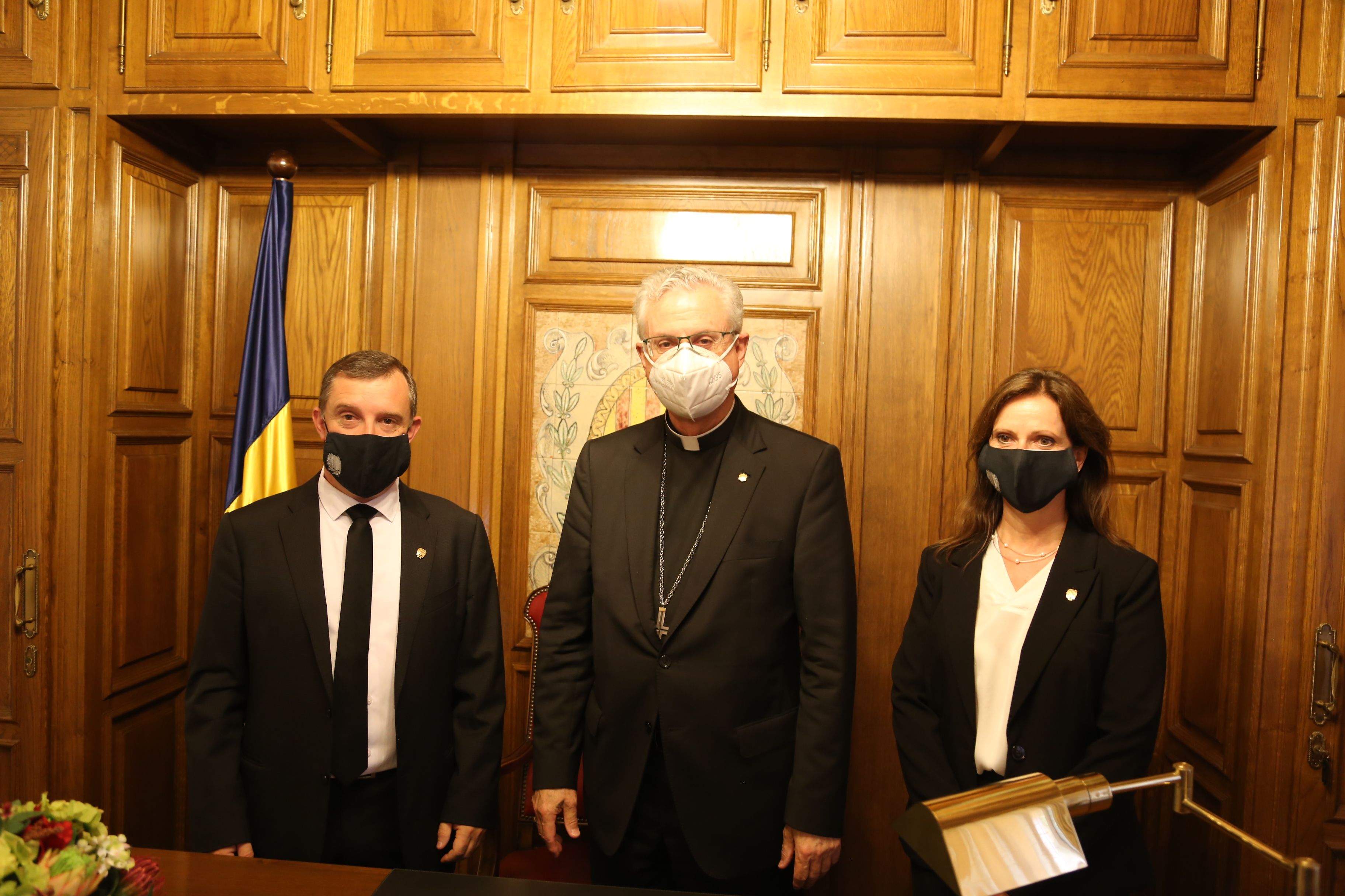 Majoral, Vives i Codina durant la trobada d'aquest divendres.