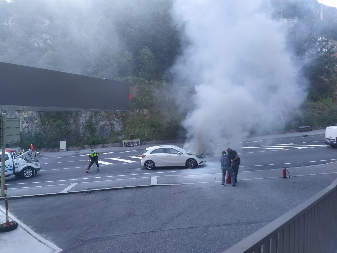 El turisme al moment de l'incendi