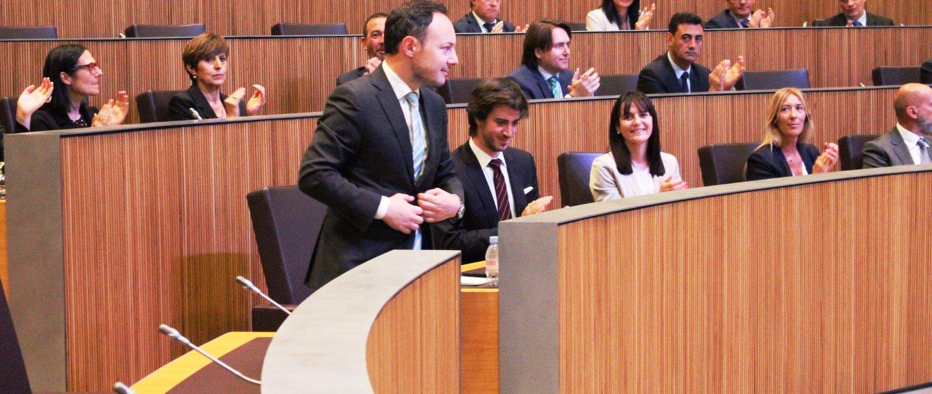 Xavier Espot durant el debat d'investidura.