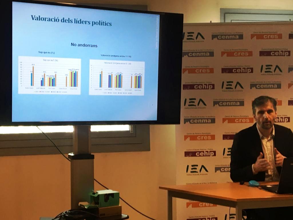 El director del CRES, Joan Micó durant la presentació de l'enquesta.