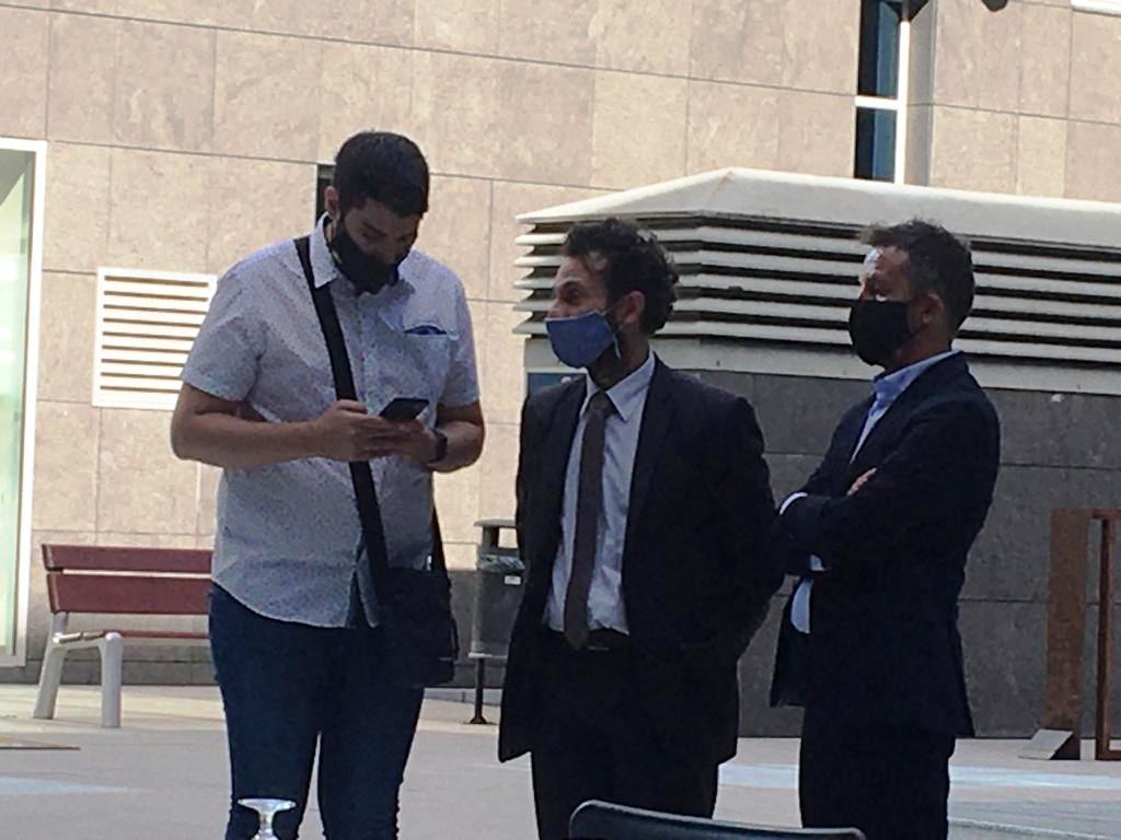 Pere Baró, Gerard Alís i Pere López aquest dijous abans de la trobada amb la premsa.