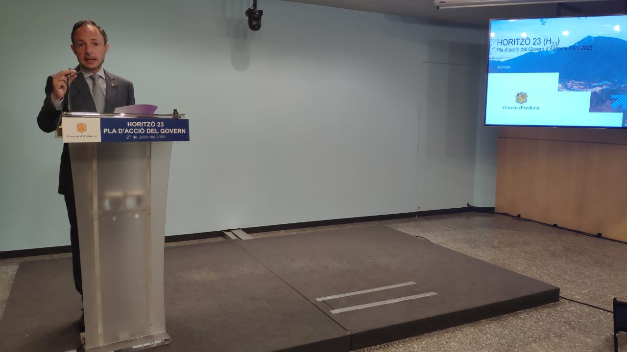 Xavier Espot, durant la presentació d'Horitzó 2023.